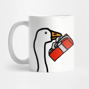 White Goose with Christmas Gift Box Portrait Mug